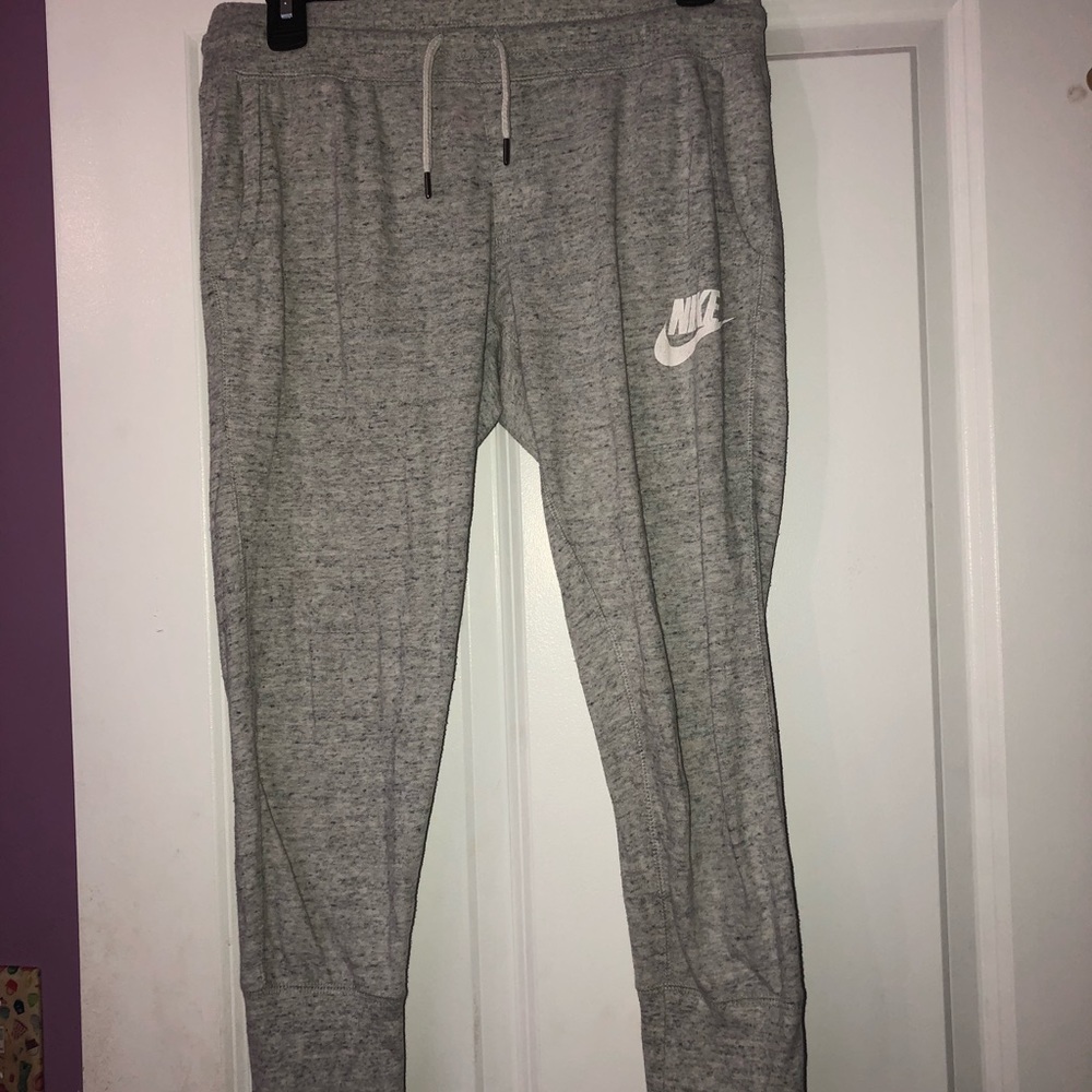 Gray Cropped Nike Joggers